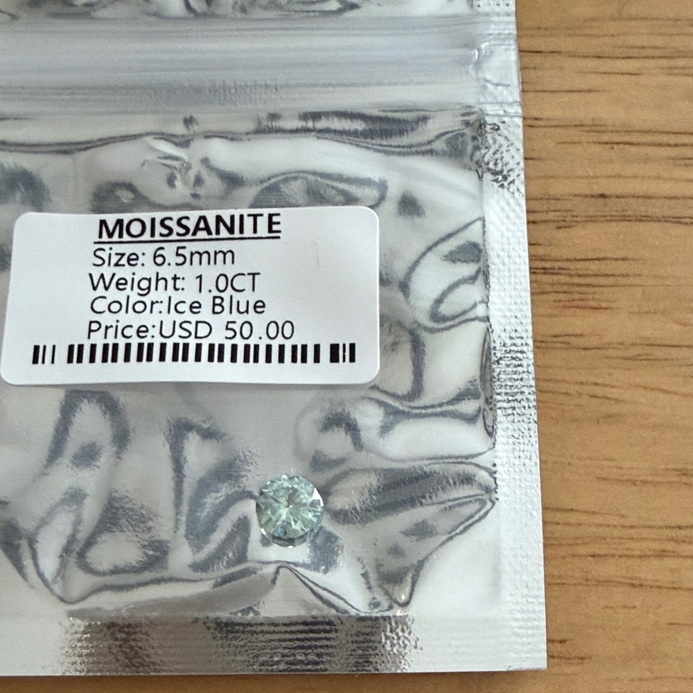Moissanite Ice Blue Round Gemstone - 6.5mm